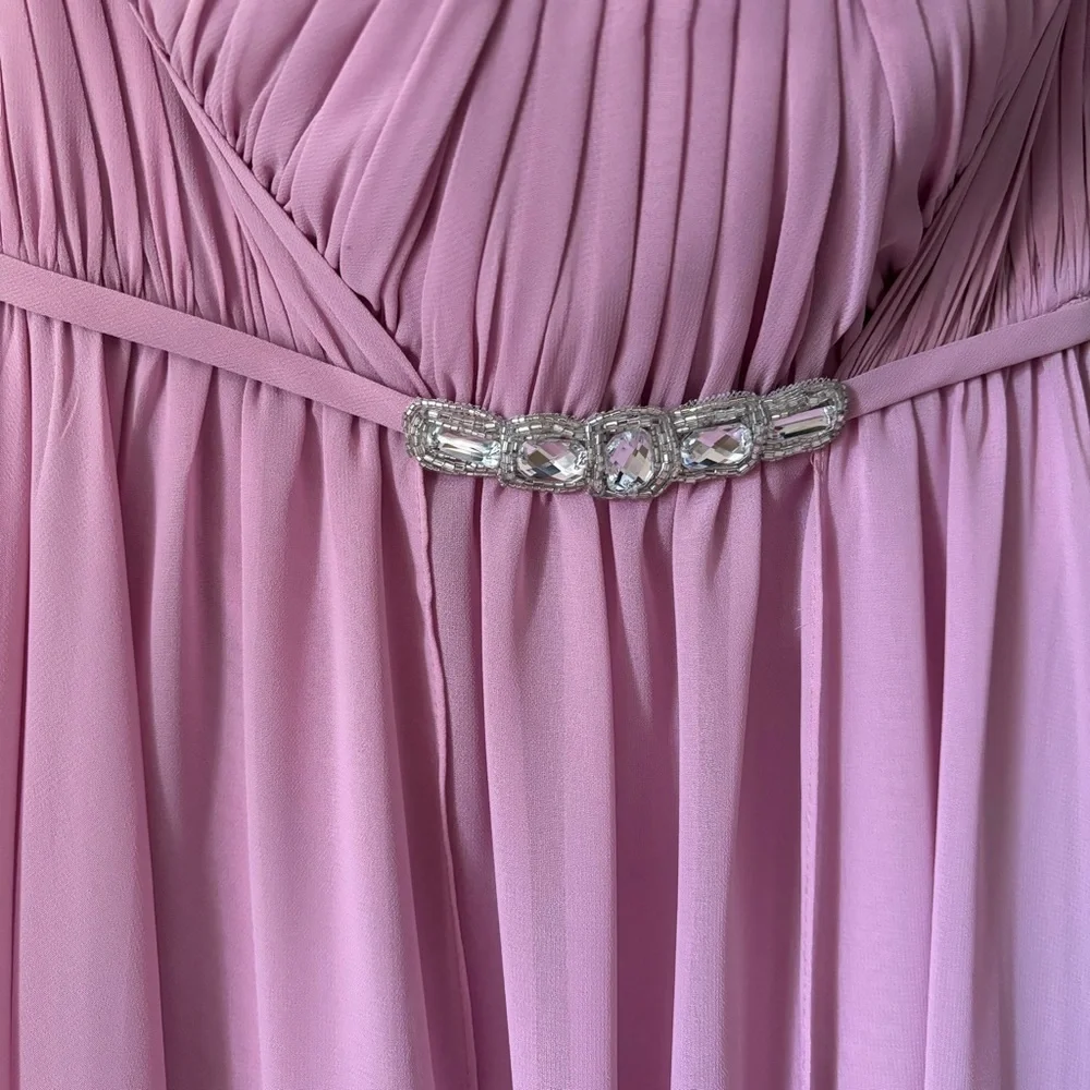 NWT Elegant Pink Strapless Prom Dress - Picture 3 of 6